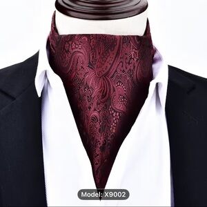 Elegant Paisley Burgundy Ascot Cravat
